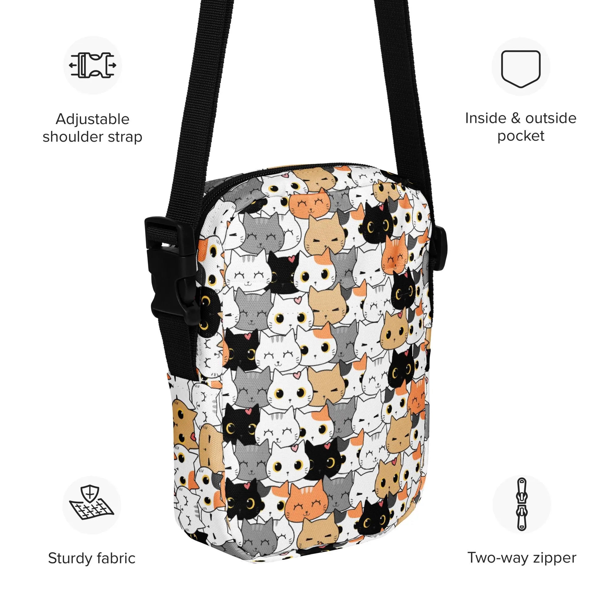 Girls Cat Face Crossbody Purse