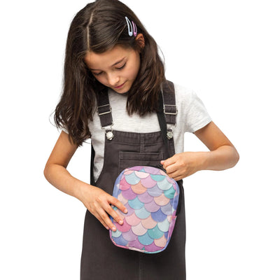 Girls Rainbow Mermaid Scales Crossbody Purse