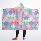 Girls Rainbow Mermaid Hooded Wearable Blanket