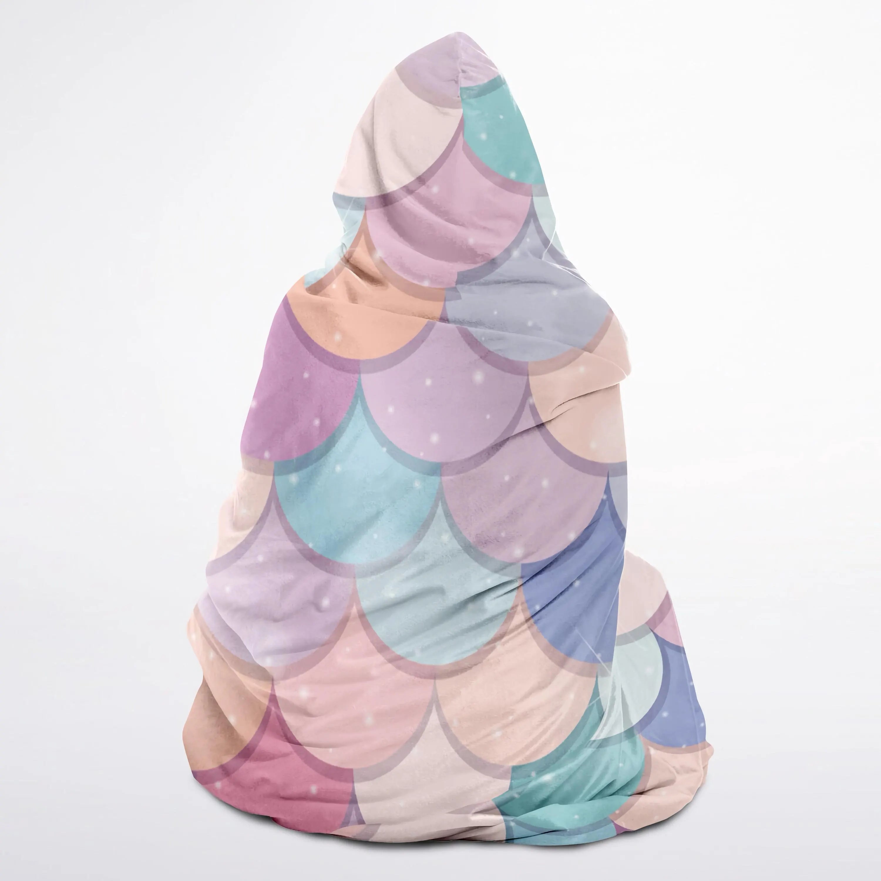 Girls Rainbow Mermaid Hooded Wearable Blanket