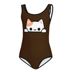 Girls Peeking Cat Buttery Soft Leotard - Quick Drying For Dance and Gymnastics