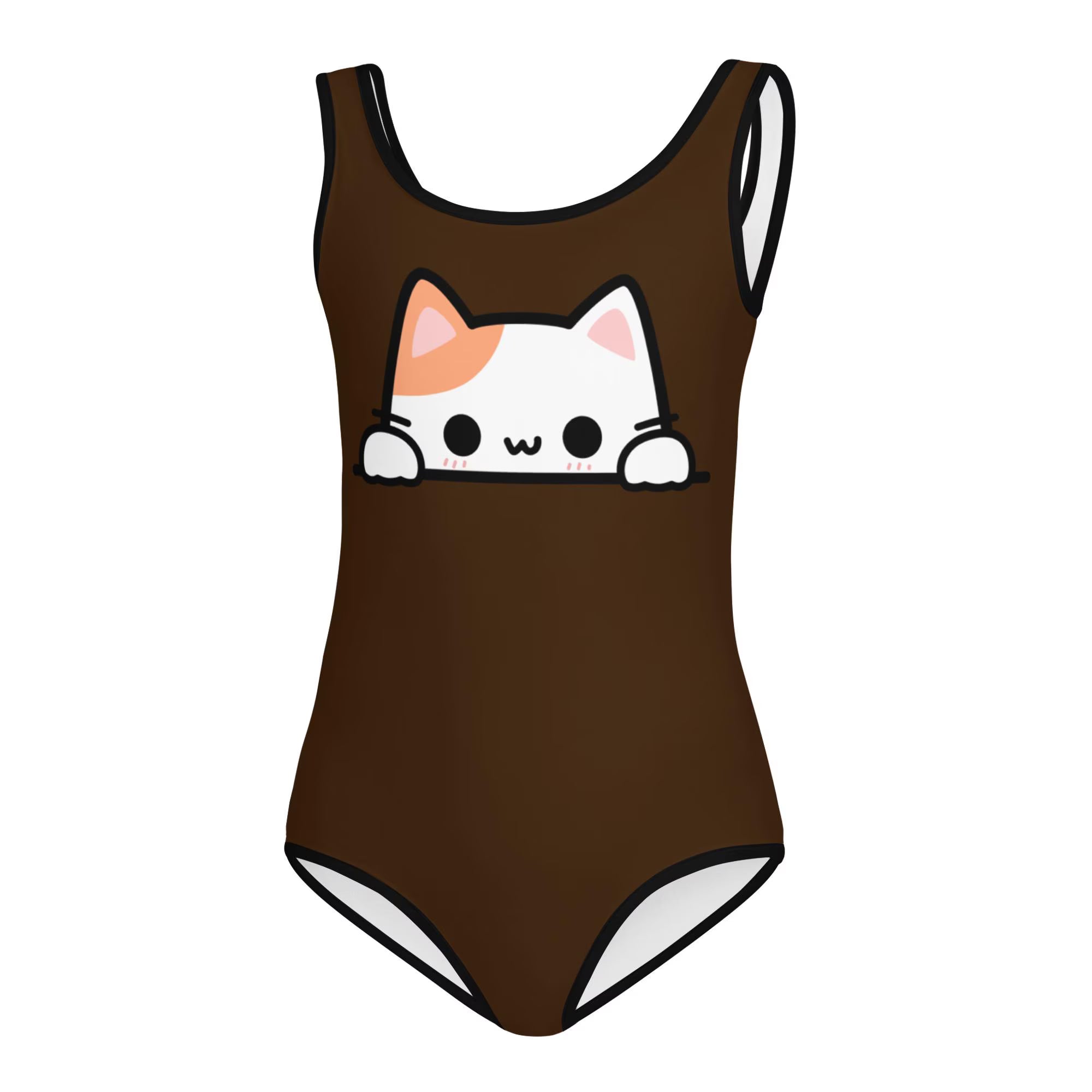 Girls Peeking Cat Buttery Soft Leotard - Quick Drying For Dance and Gymnastics