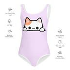 Girls Peeking Cat Buttery Soft Leotard - Quick Drying For Dance and Gymnastics
