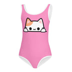 Girls Peeking Cat Buttery Soft Leotard - Quick Drying For Dance and Gymnastics