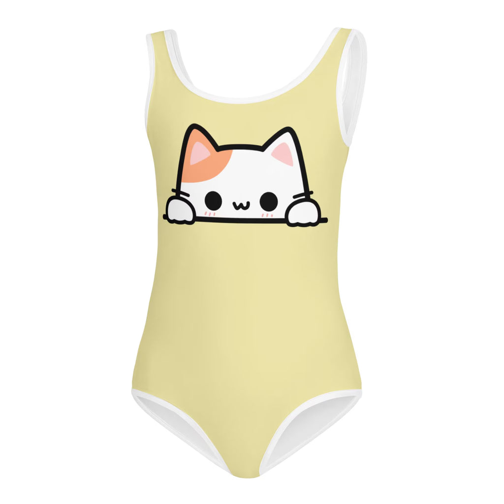 Girls Peeking Cat Buttery Soft Leotard - Quick Drying For Dance and Gymnastics