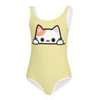 Girls Peeking Cat Buttery Soft Leotard - Quick Drying For Dance and Gymnastics