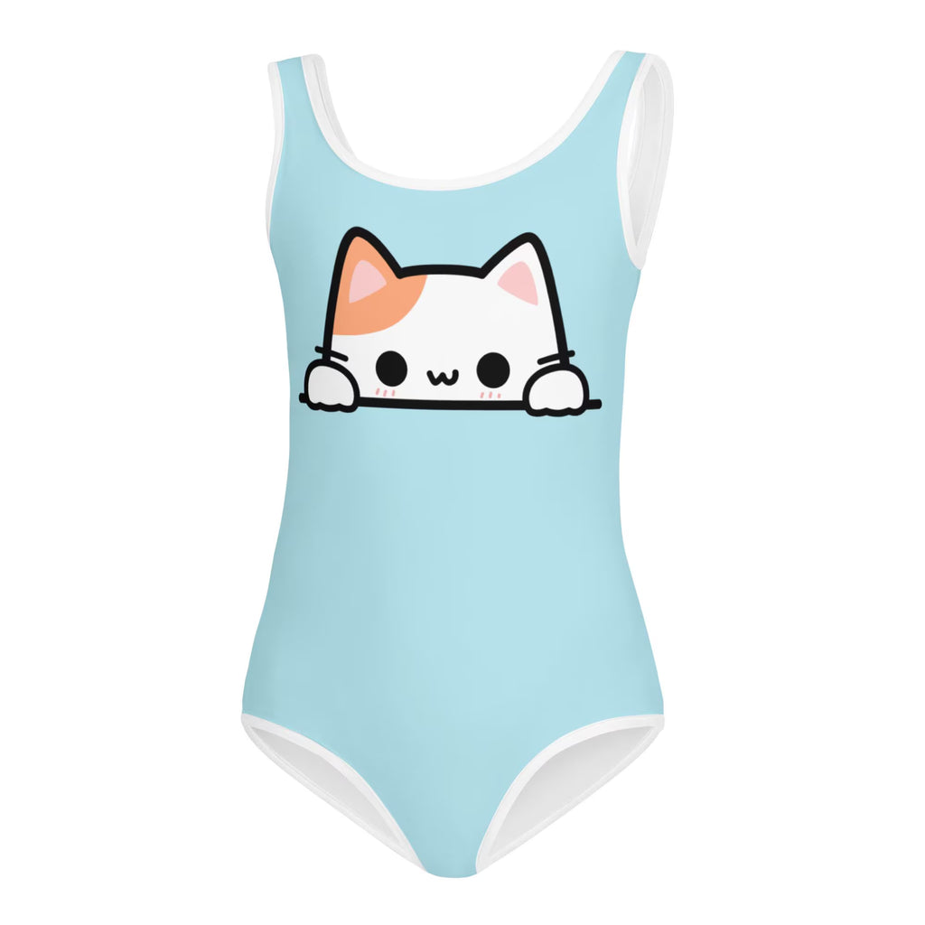 Girls Peeking Cat Buttery Soft Leotard - Quick Drying For Dance and Gymnastics