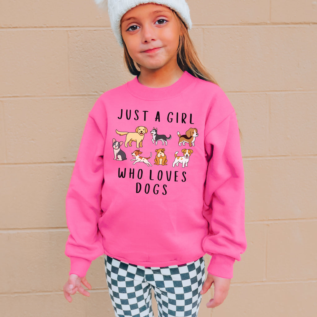 Girls 'Just A Girl Who Loves Dogs' Cozy Sweatshirt – Fun & Comfortable Pullover For Dog-Loving Kids