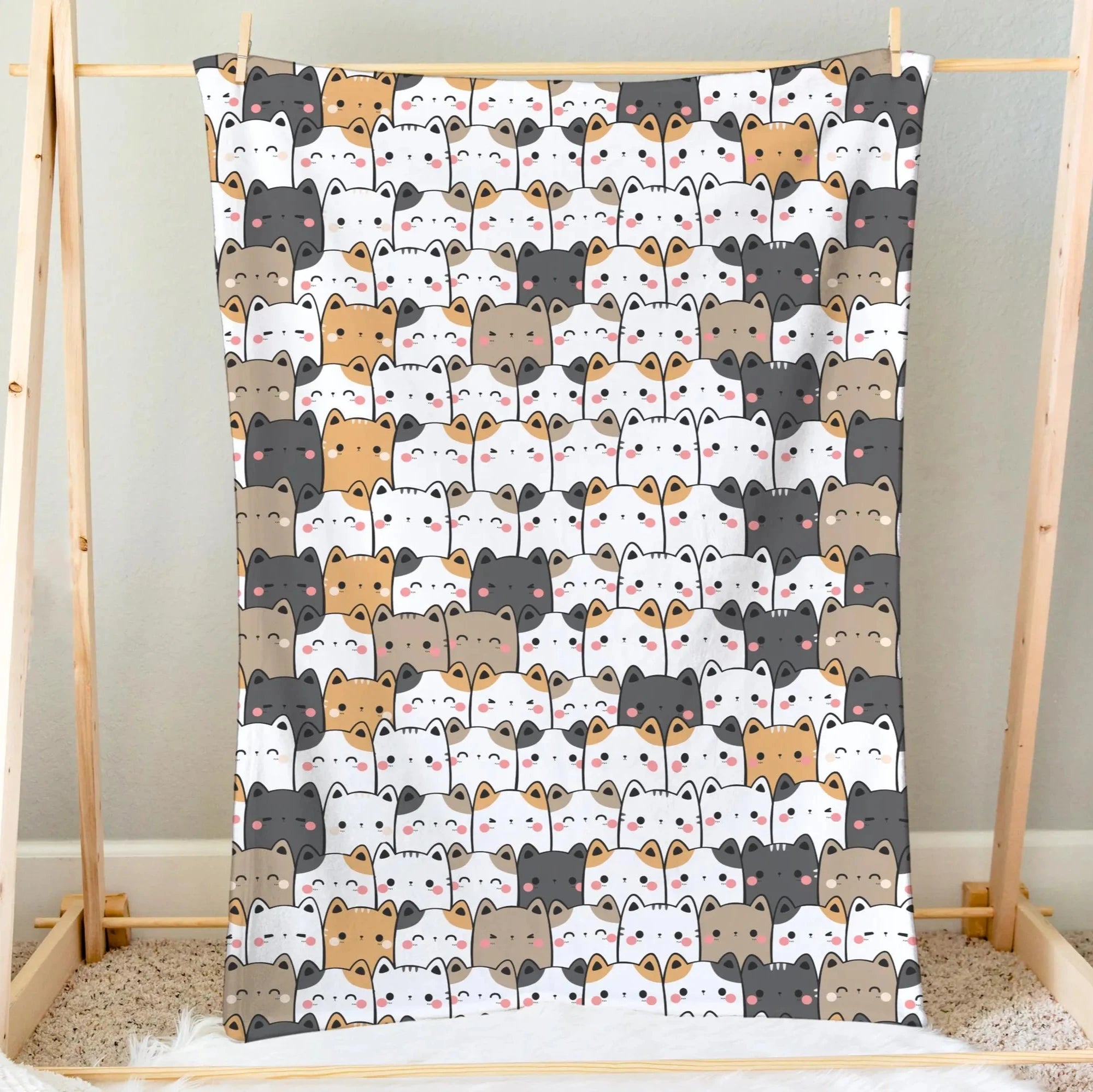 kawaii cat blanket