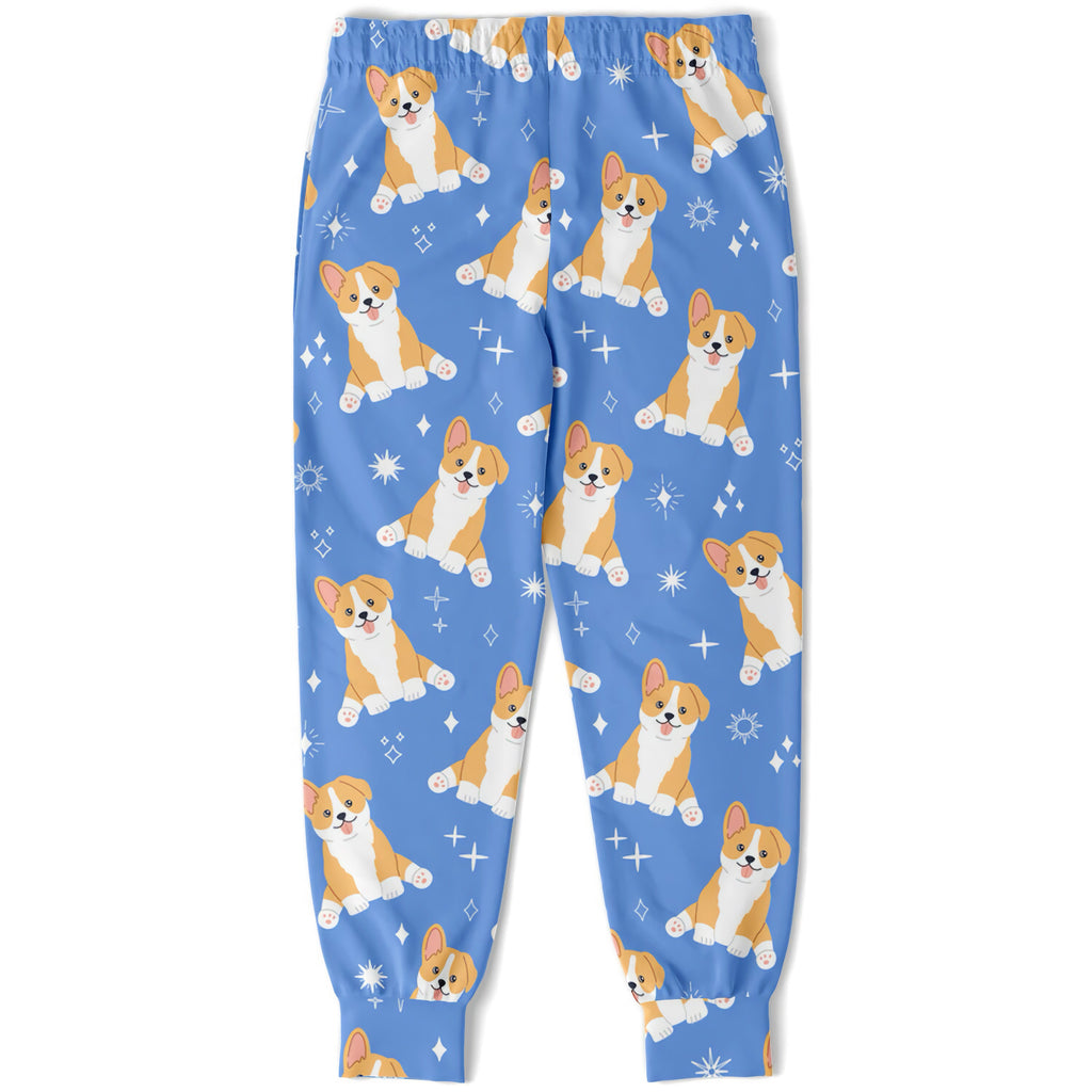 Kids Blue Corgi Dog Jogger Pants