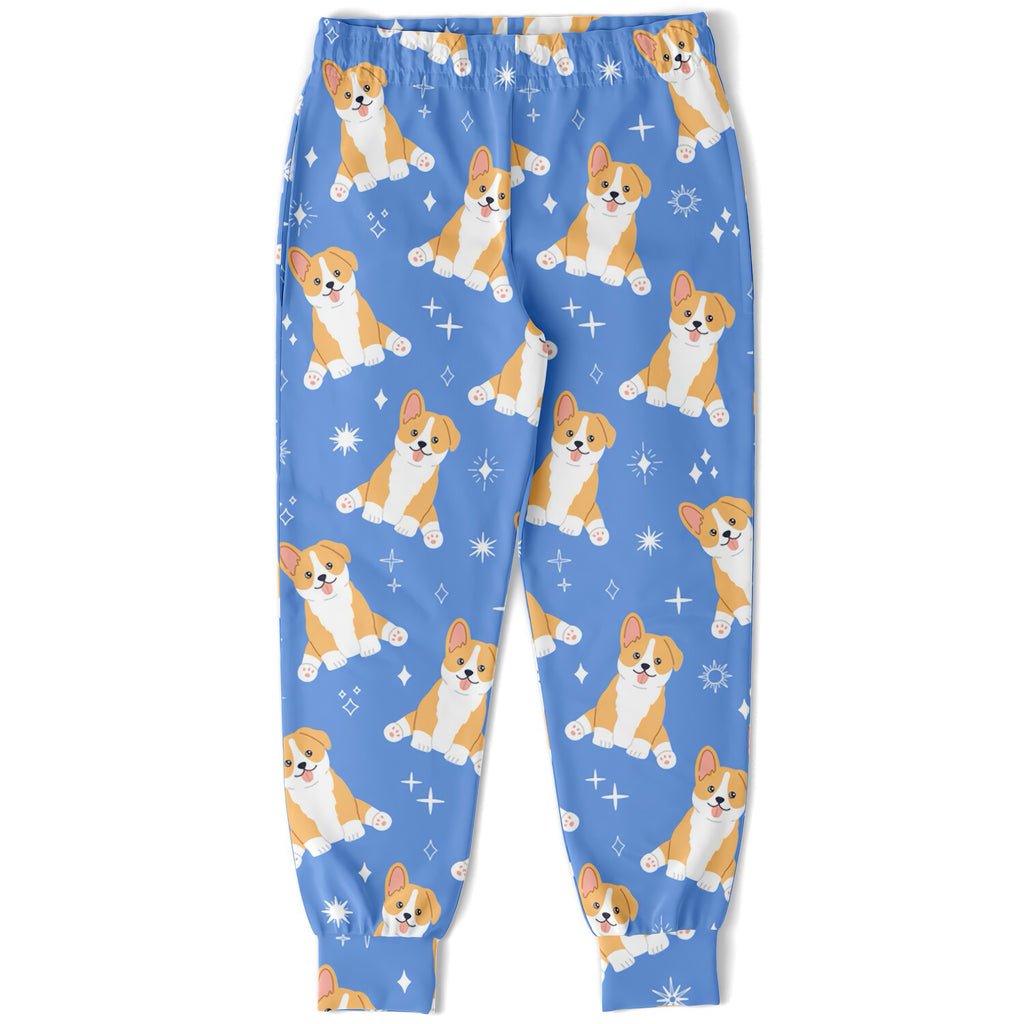 Kids Blue Corgi Dog Jogger Pants