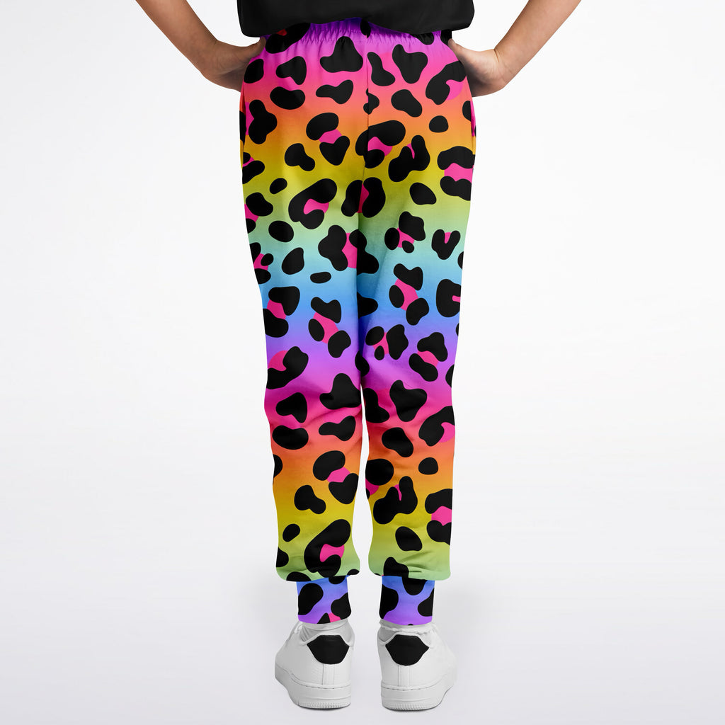 Girls Rainbow Cheetah Jogger Pants