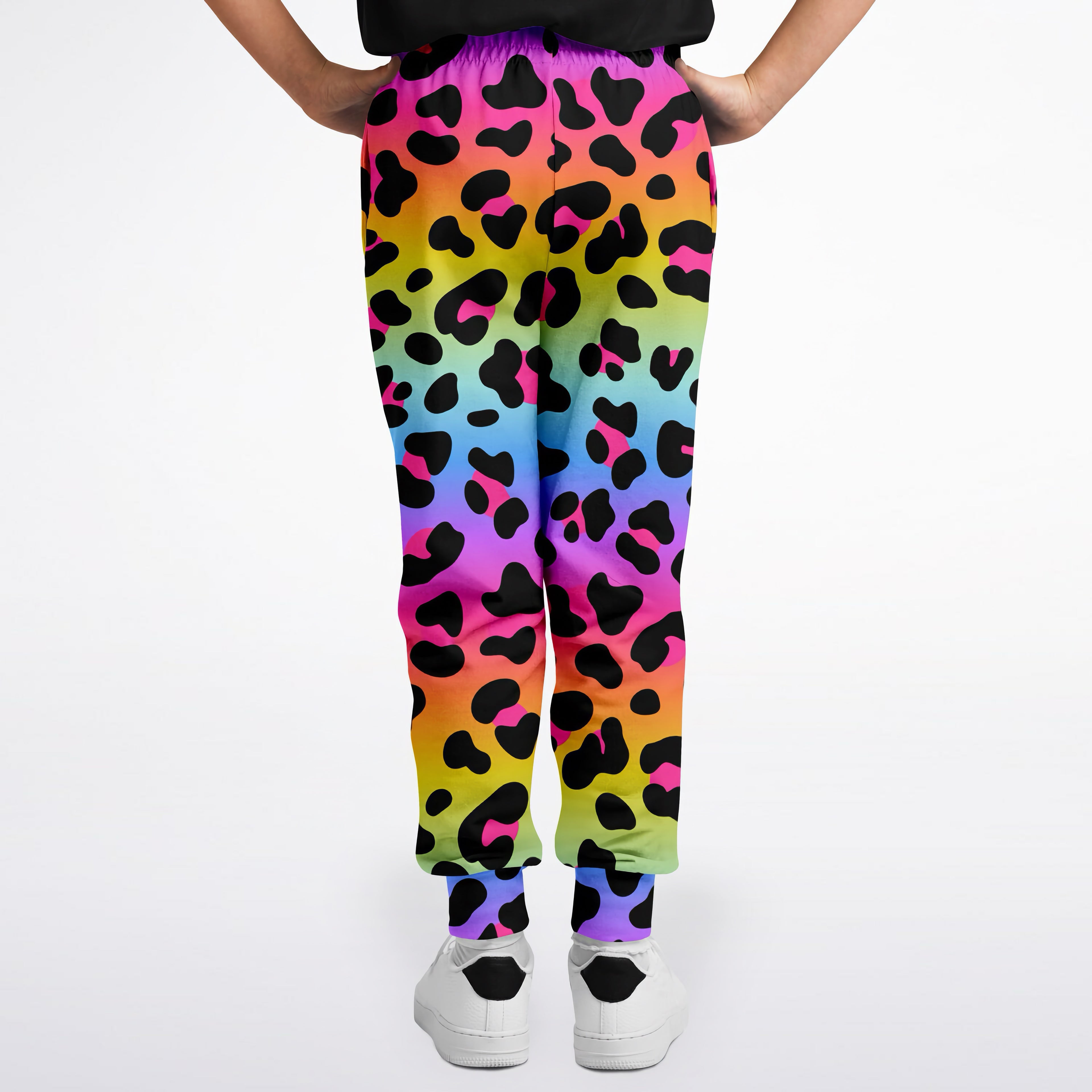 Girls Rainbow Cheetah Jogger Pants