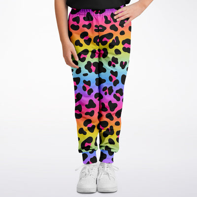 Girls Rainbow Cheetah Jogger Pants