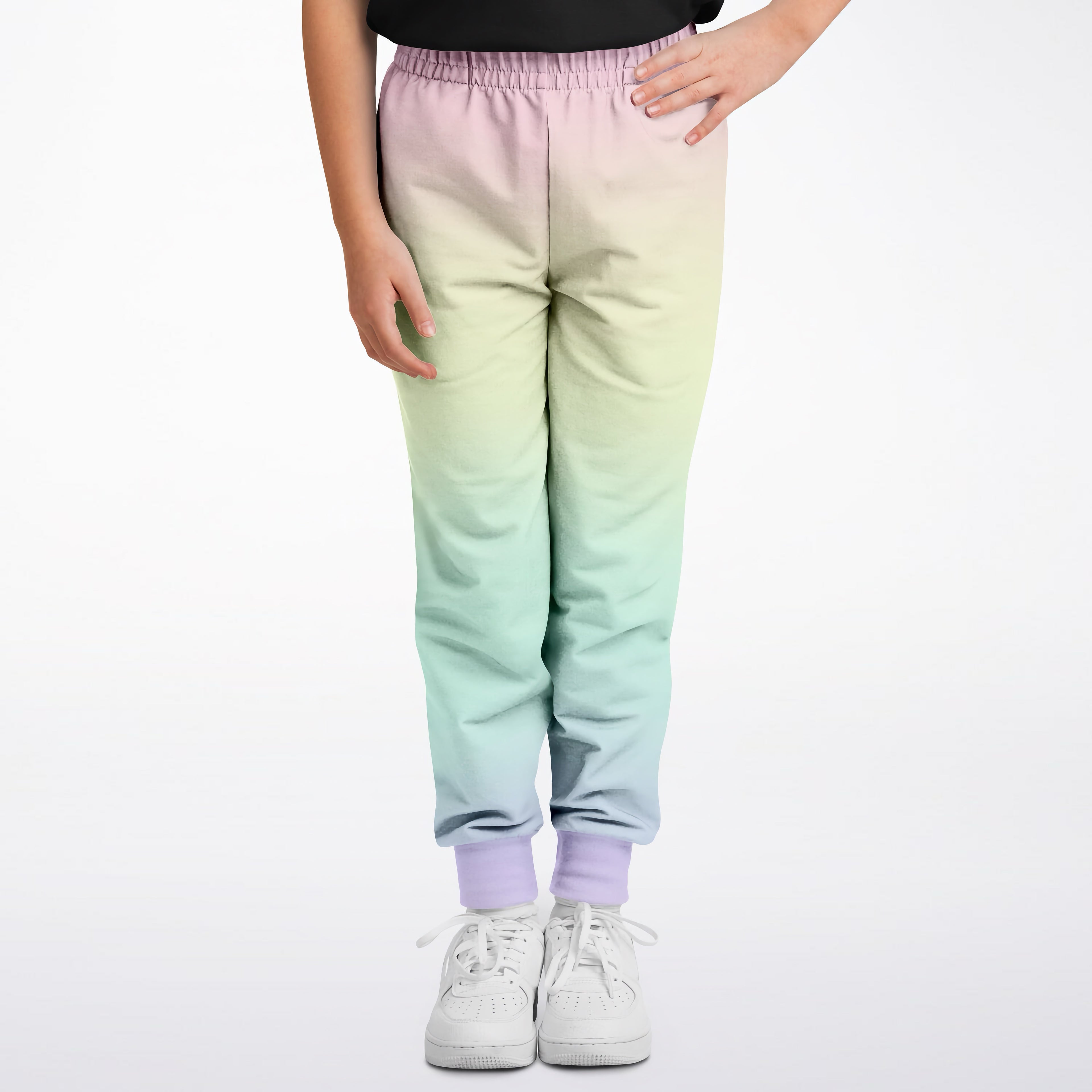 Girls Pastel Rainbow Jogger Pants
