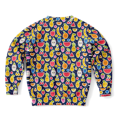 Girls Emoji Fruit Sweatshirt – Cozy Cotton Fleece or Lightweight Sports Fabric