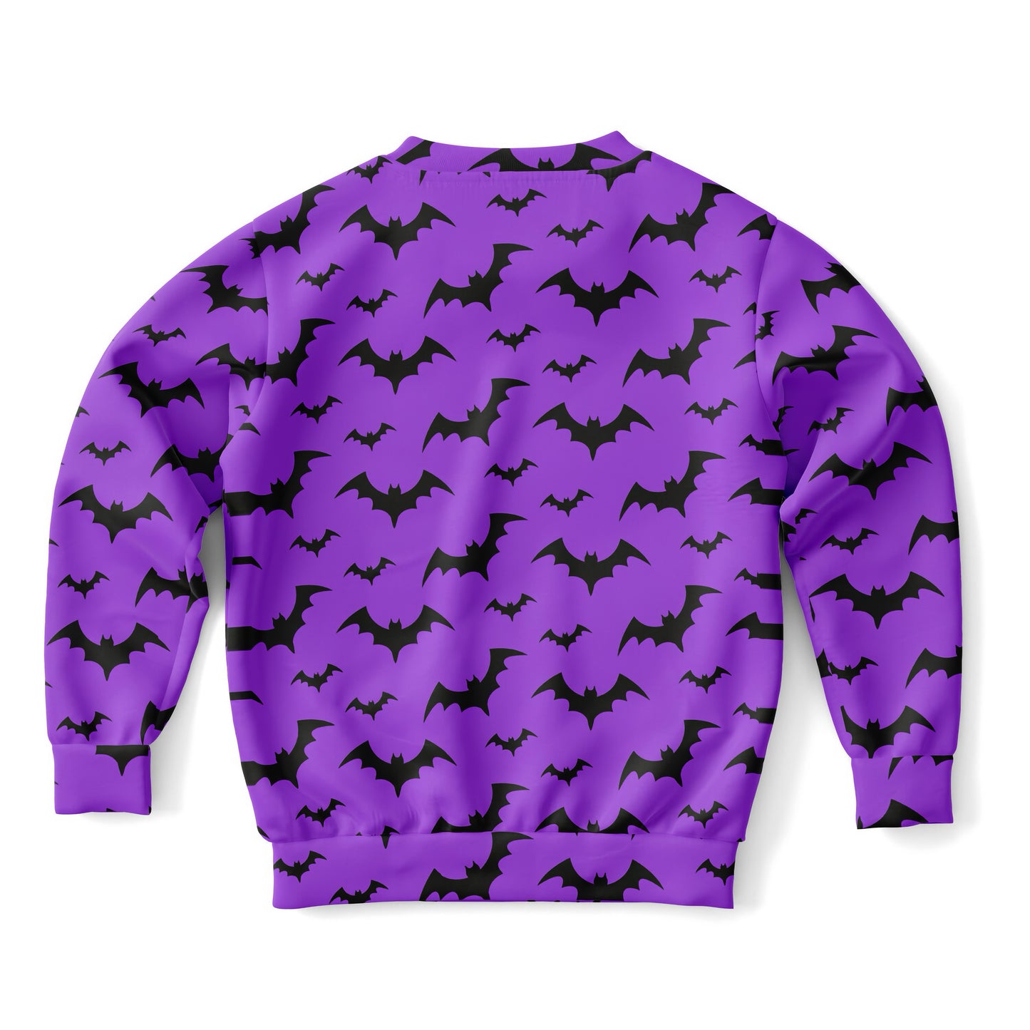 Kids Purple Bats Halloween Sweatshirt – Cozy Cotton Fleece or Lightweight Sports Fabric