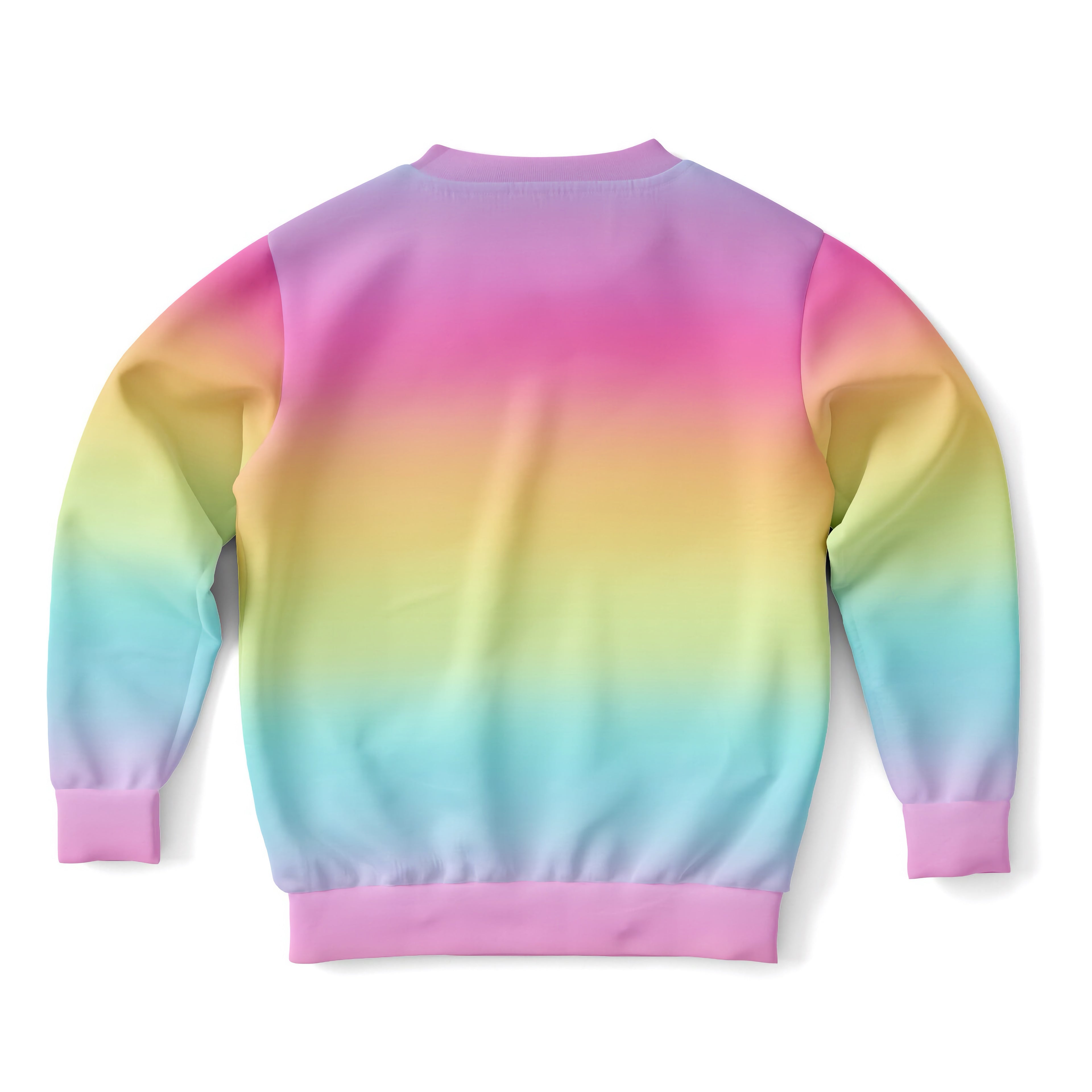 Girls bright rainbow sweatshirt with soft cotton fleece fabric and cozy fit for casual wear