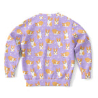 Girls Purple Corgi Dog Sweatshirt – Cozy Cotton Fleece or Lightweight Sports Fabric