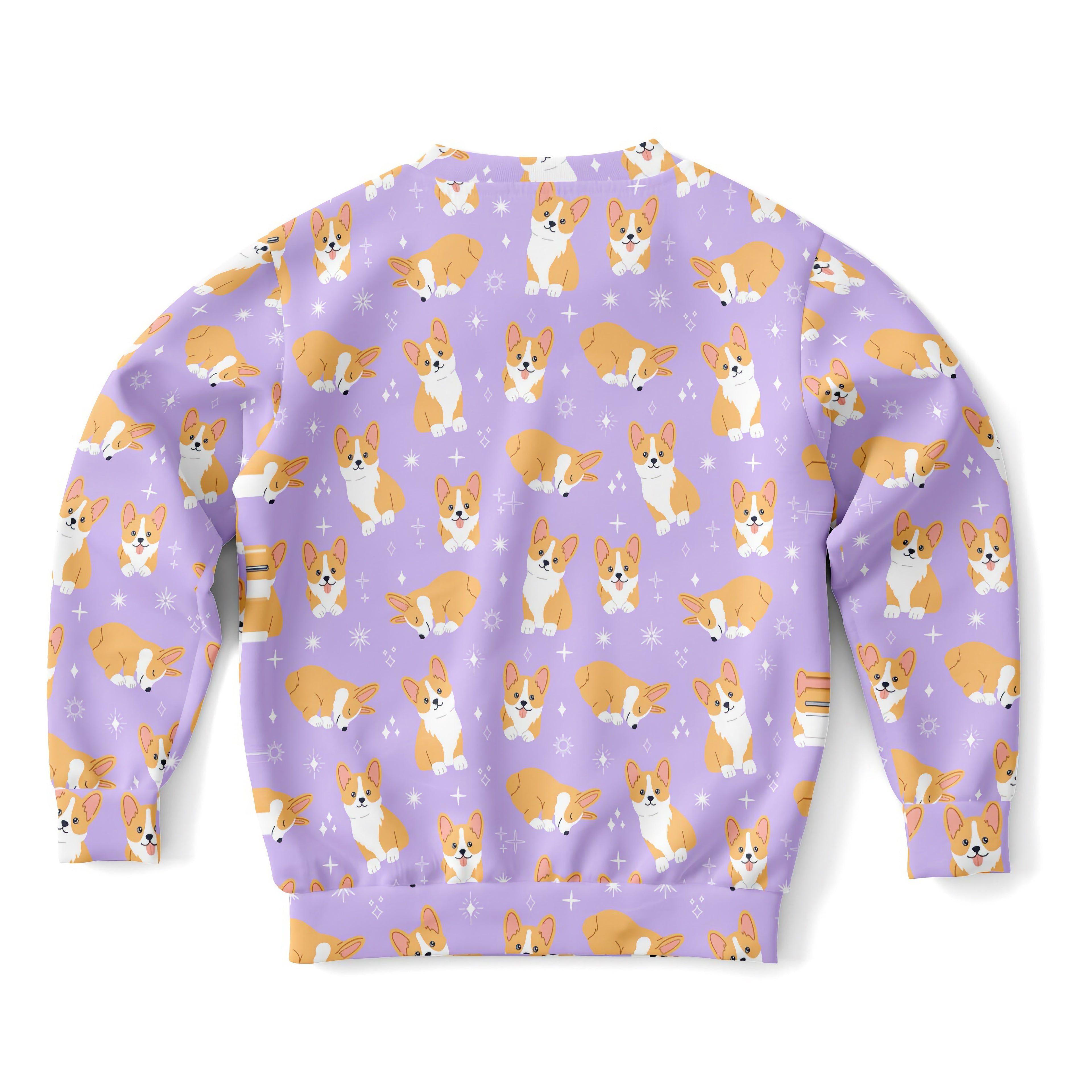 Girls Purple Corgi Dog Sweatshirt – Cozy Cotton Fleece or Lightweight Sports Fabric