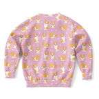 Girls Pink Corgi Dog Sweatshirt – Cozy Cotton Fleece or Lightweight Sports Fabric