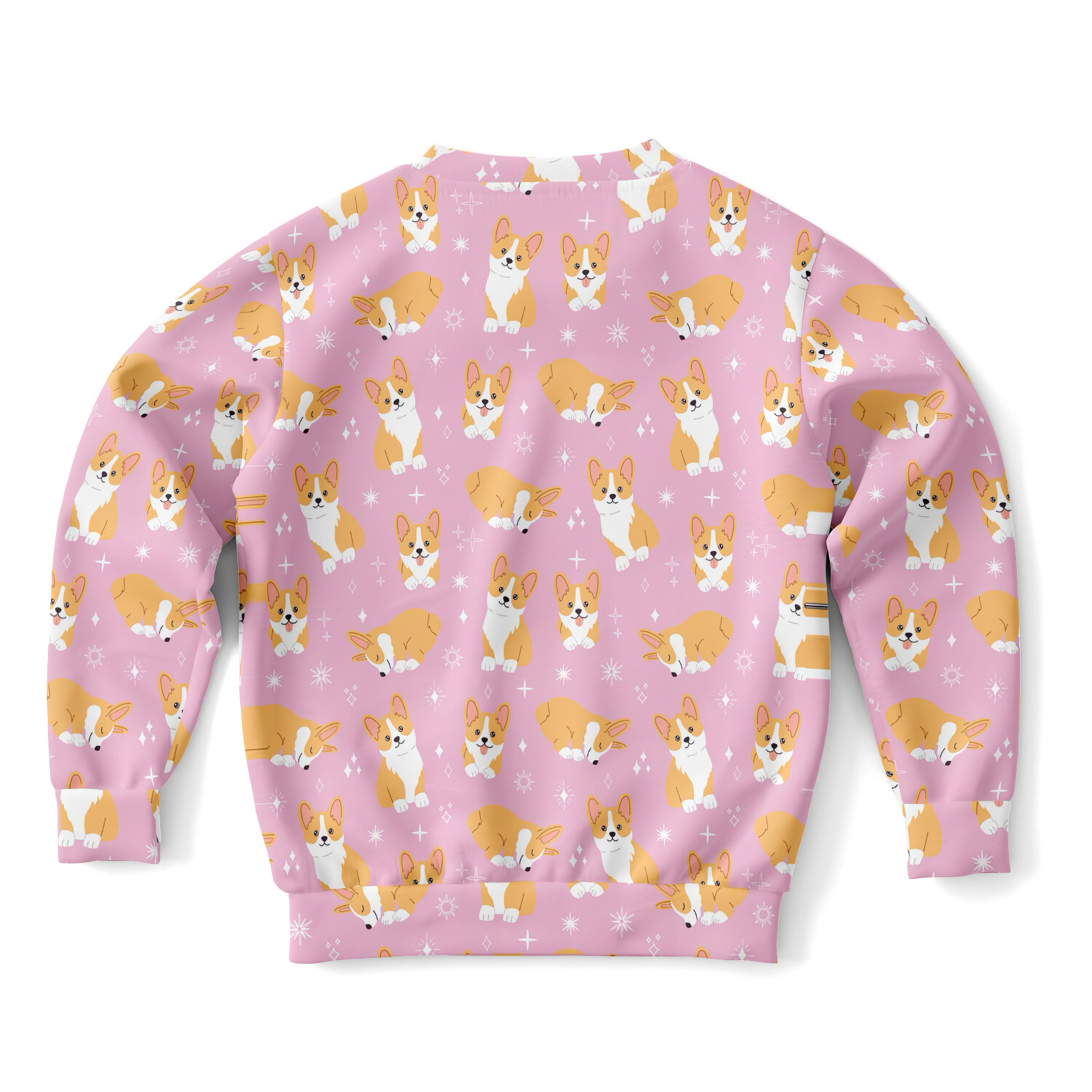 Girls Pink Corgi Dog Sweatshirt – Cozy Cotton Fleece or Lightweight Sports Fabric