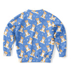 Kids Blue Corgi Dog Sweatshirt – Cozy Cotton Fleece or Lightweight Sports Fabric