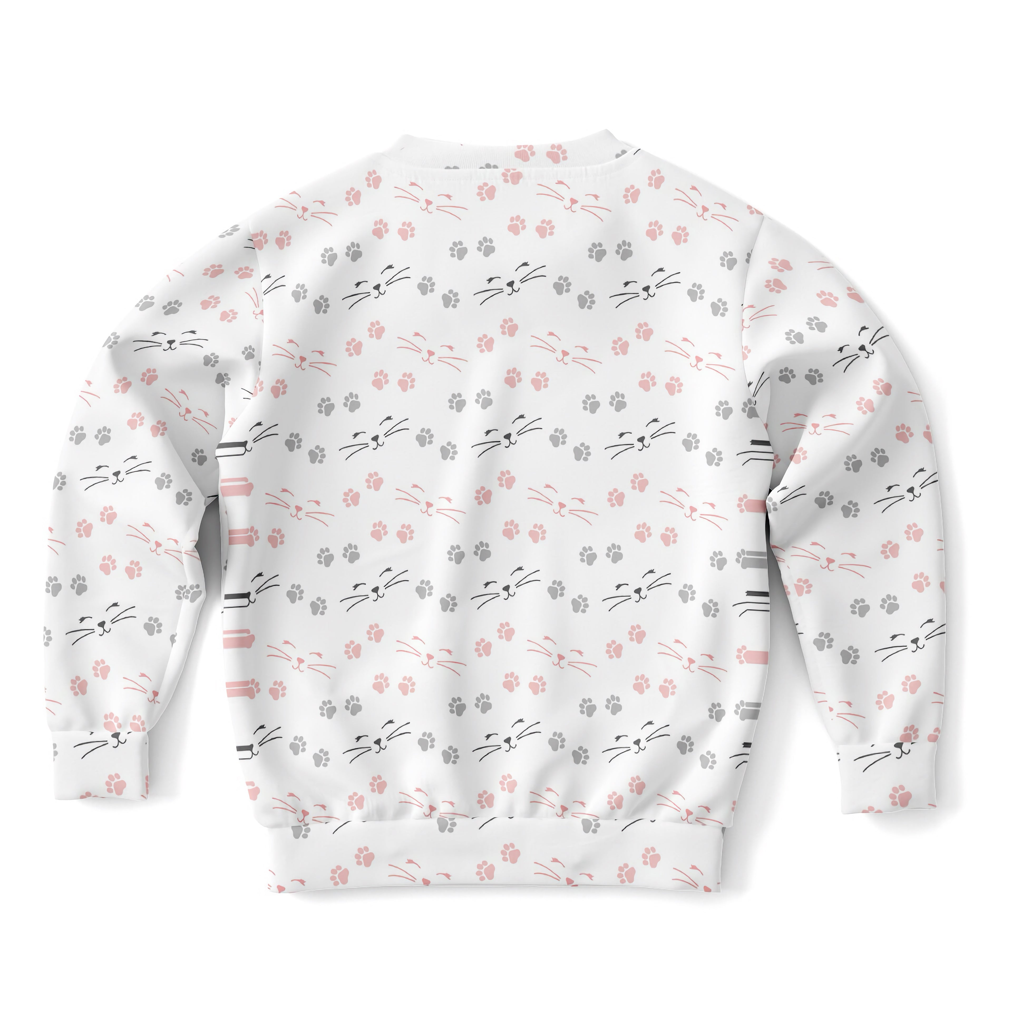 Girls Cat Paw Print Sweatshirt – Cozy Cotton Fleece or Lightweight Sports Fabric