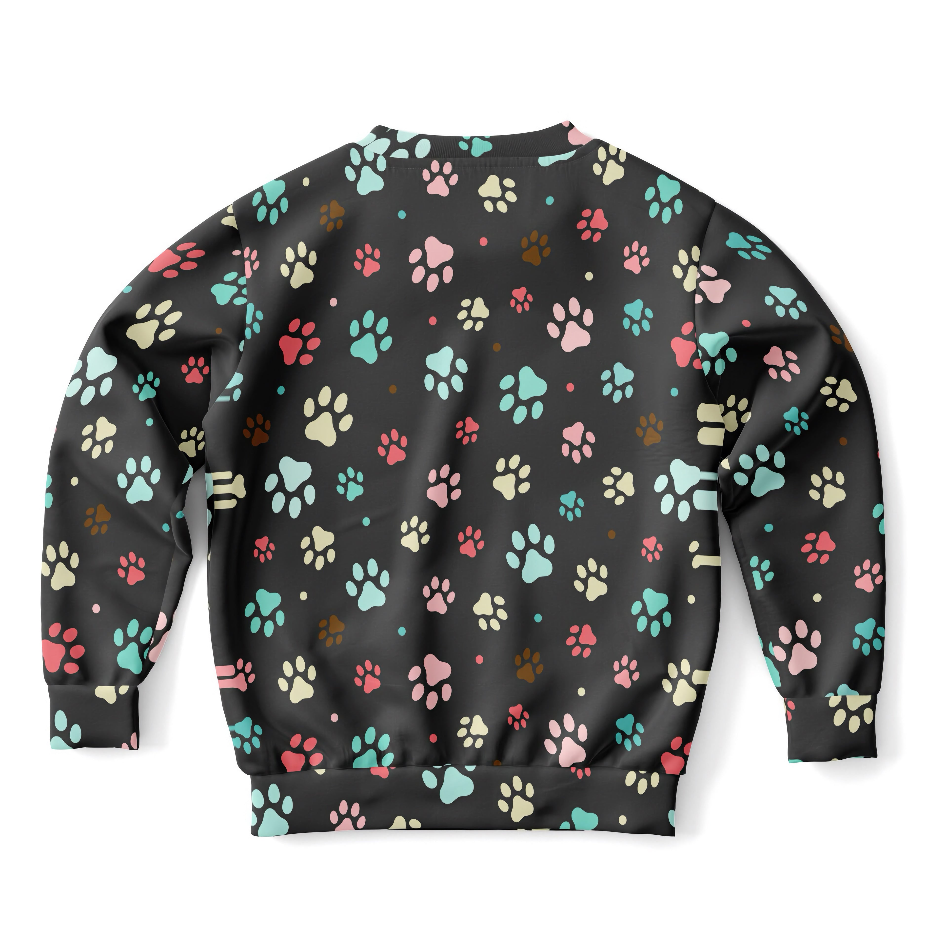 Kids Colorful Paw Print Sweatshirt – Cozy Cotton Fleece or Lightweight Sports Fabric