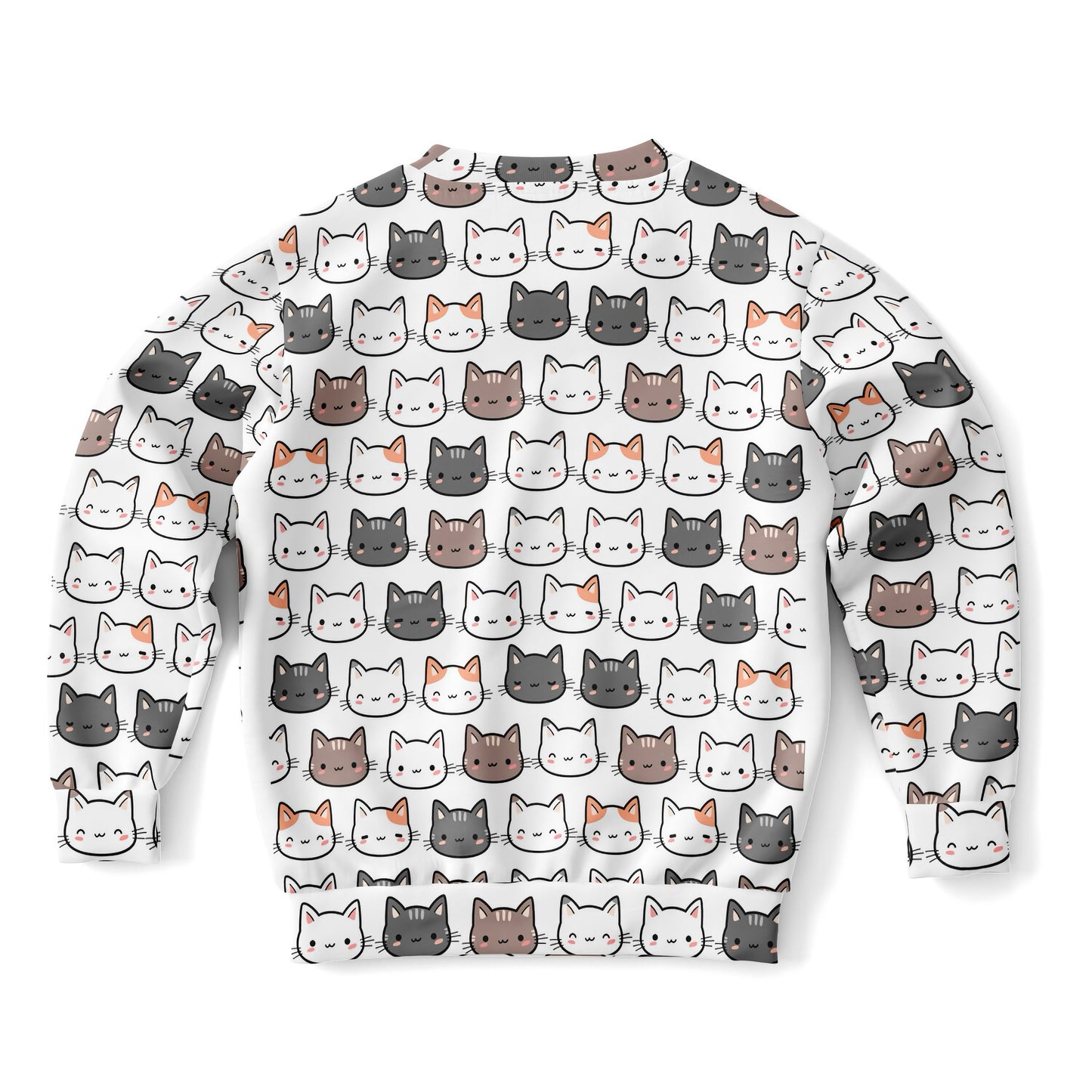 Girls Cute Cat Sweatshirt – Cozy Cotton Fleece or Lightweight Sports Fabric
