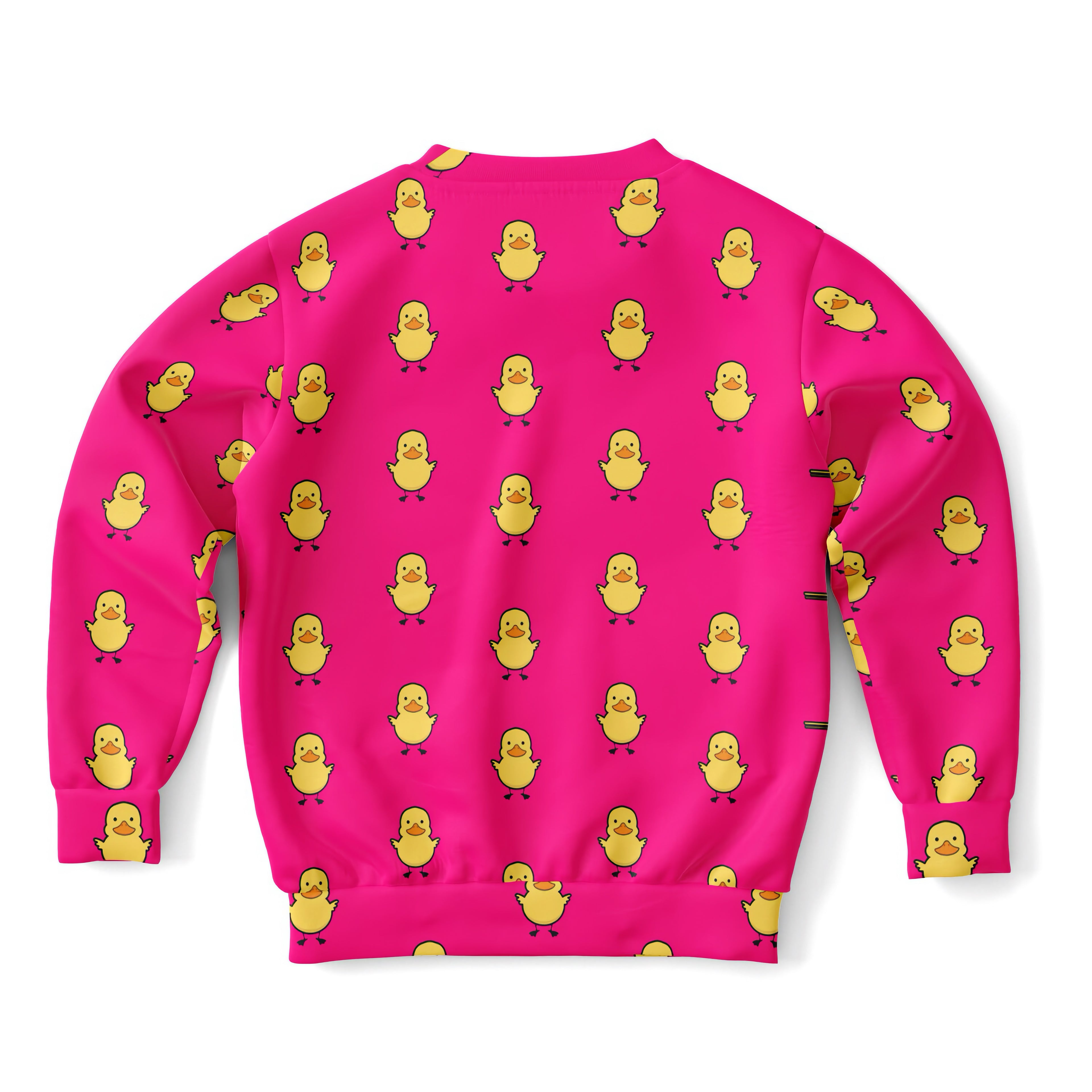 Girls Pink Rubber Duck Sweatshirt – Cozy Cotton Fleece or Lightweight Sports Fabric