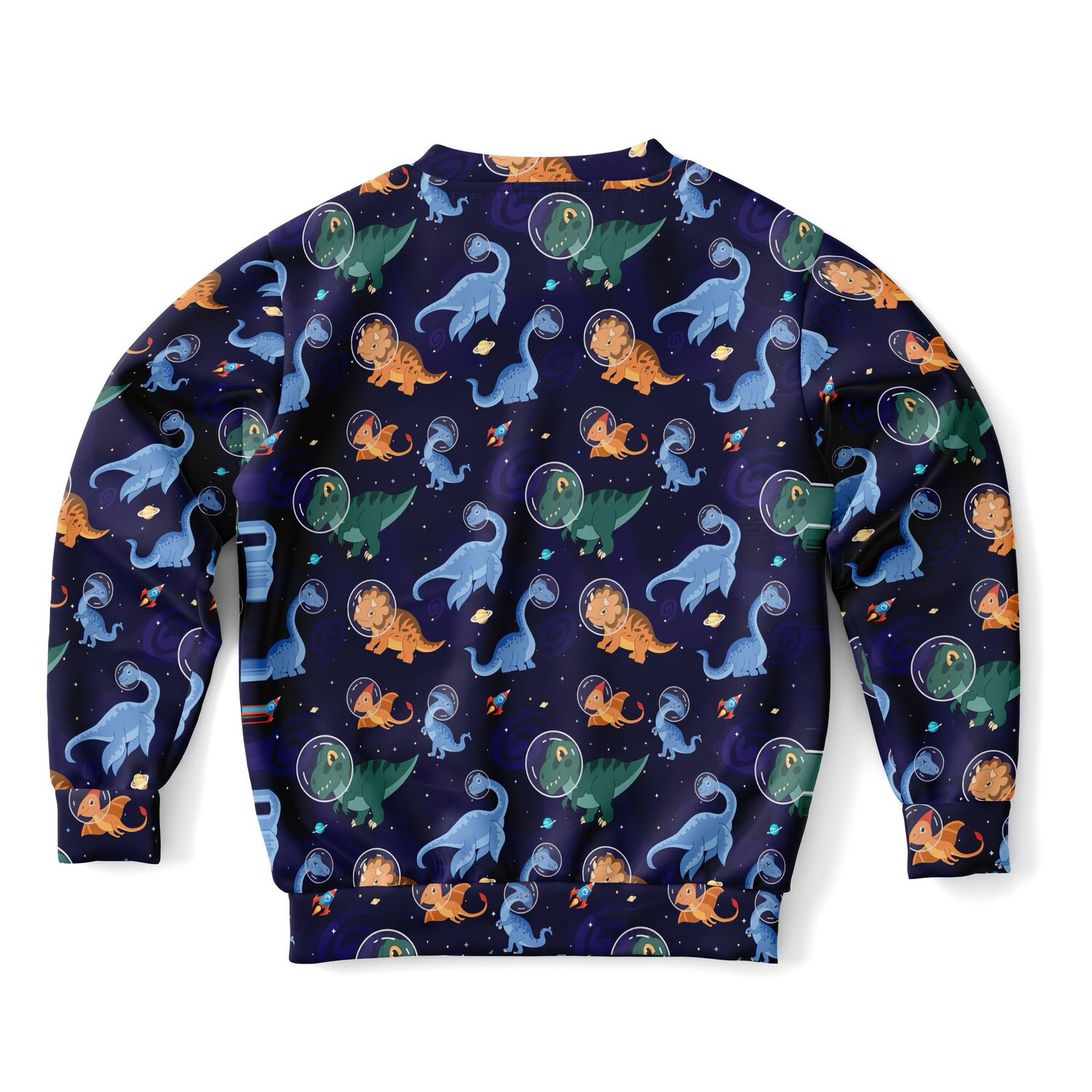 Kids Space Dinosaur Sweatshirt – Cozy Cotton Fleece or Lightweight Sports Fabric