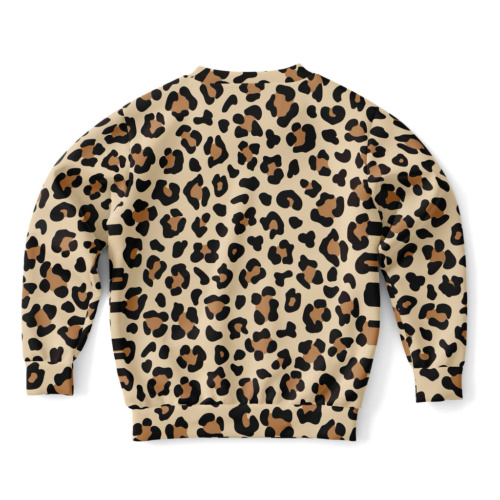 Kids Leopard Print Sweatshirt – Cozy Cotton Fleece or Lightweight Sports Fabric