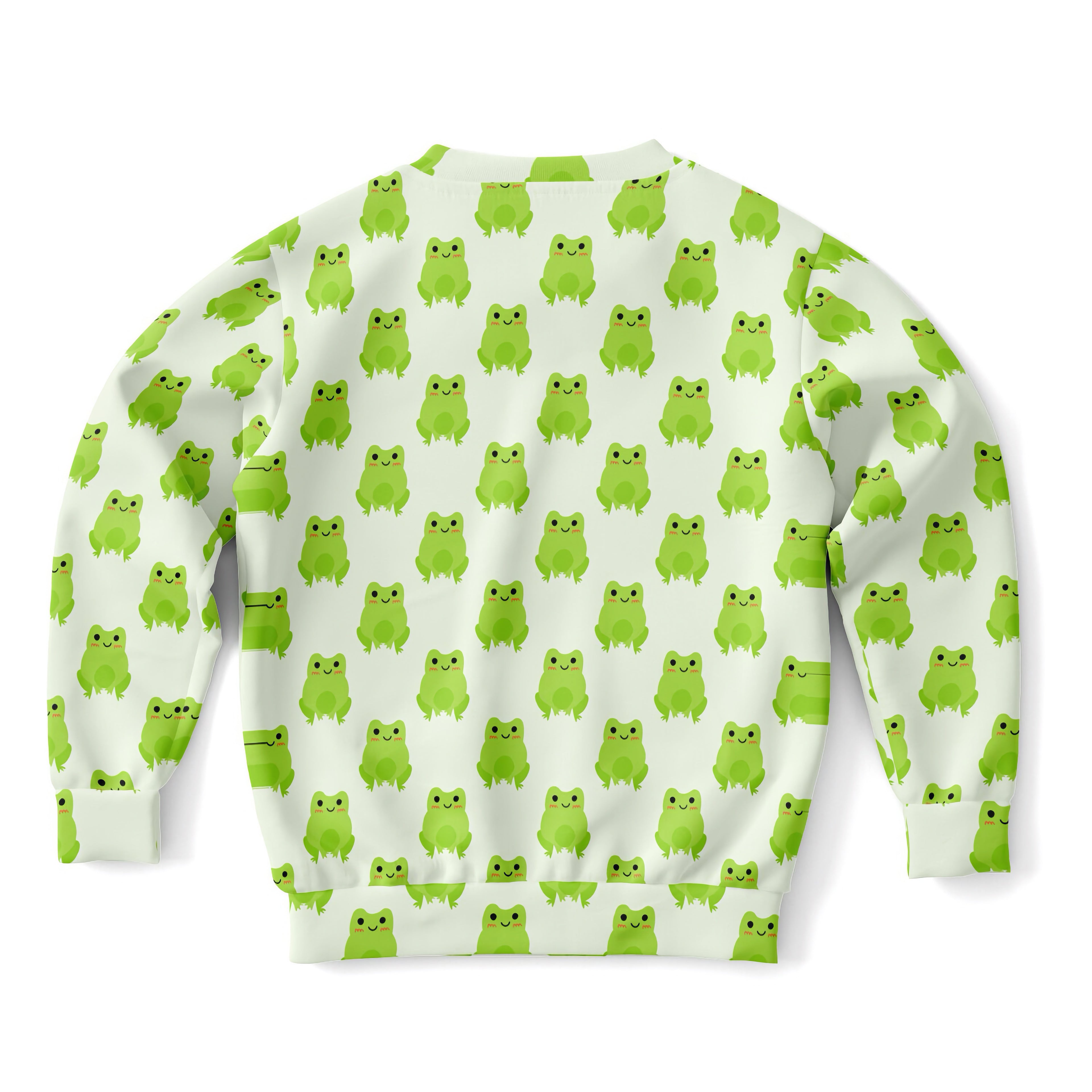 Kids Green Frog Sweatshirt – Cozy Cotton Fleece or Lightweight Sports Fabric