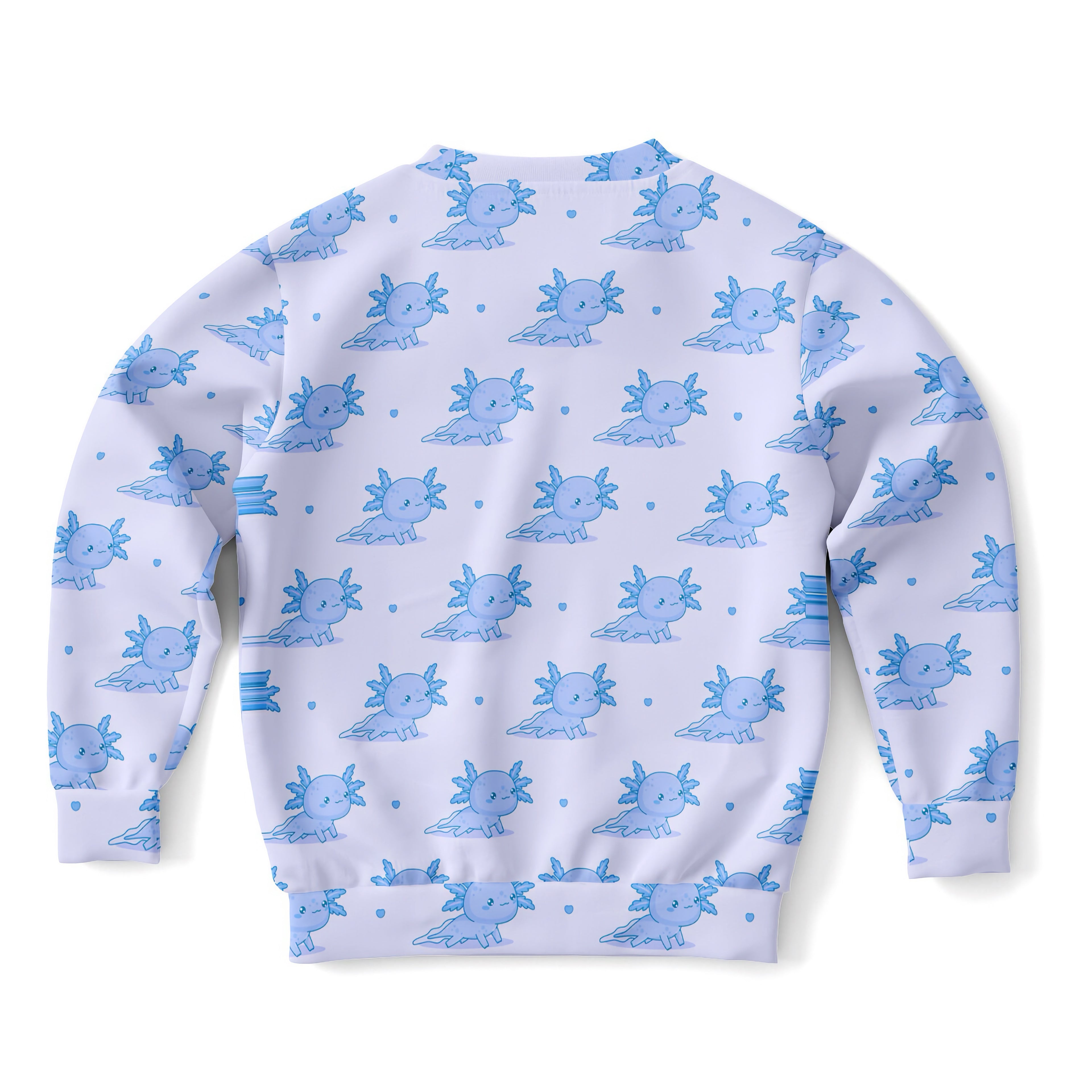 Kids Blue Axolotl Sweatshirt – Cozy Cotton Fleece or Lightweight Sports Fabric