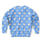Kids Blue Pug Sweatshirt – Cozy Cotton Fleece or Lightweight Sports Fabric