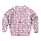 Girls Pink Pug Sweatshirt – Cozy Cotton Fleece or Lightweight Sports Fabric