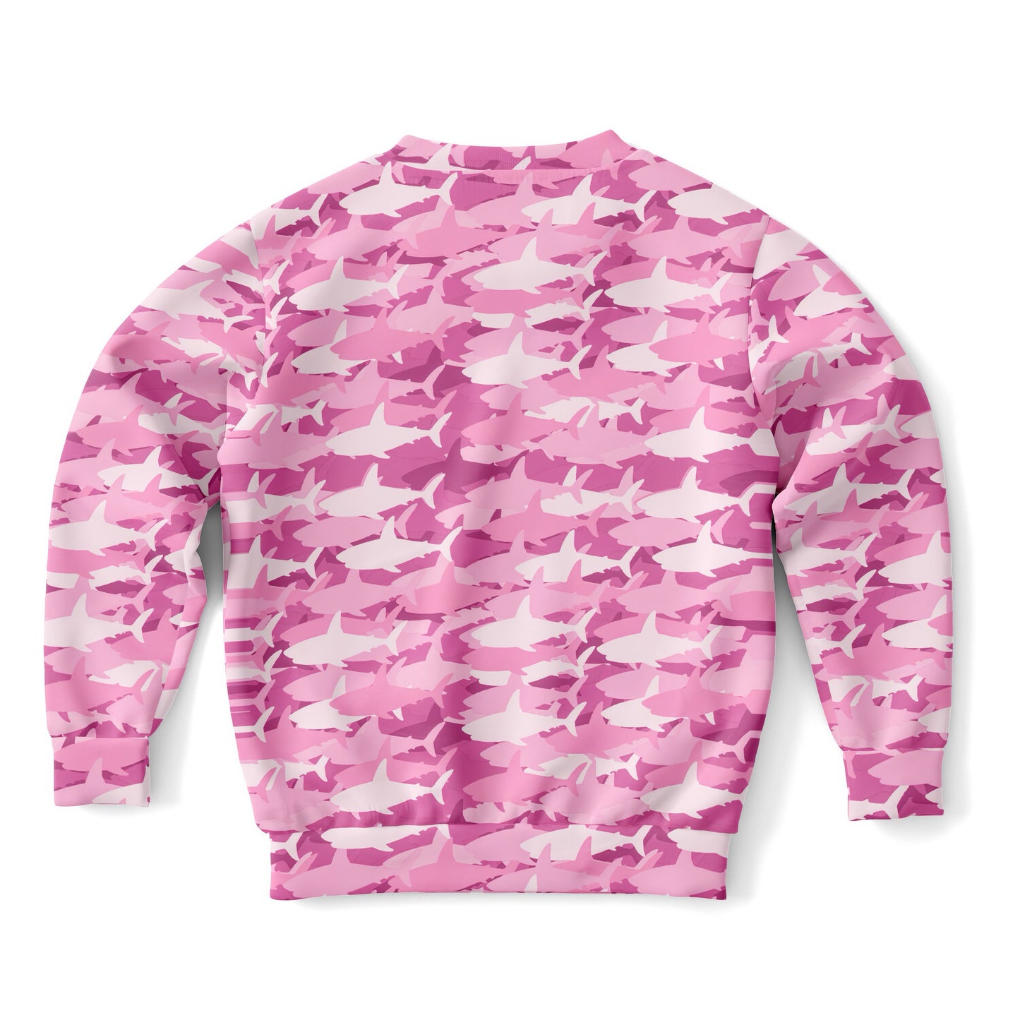 Girls Pink Shark Sweatshirt – Cozy Cotton Fleece or Lightweight Sports Fabric
