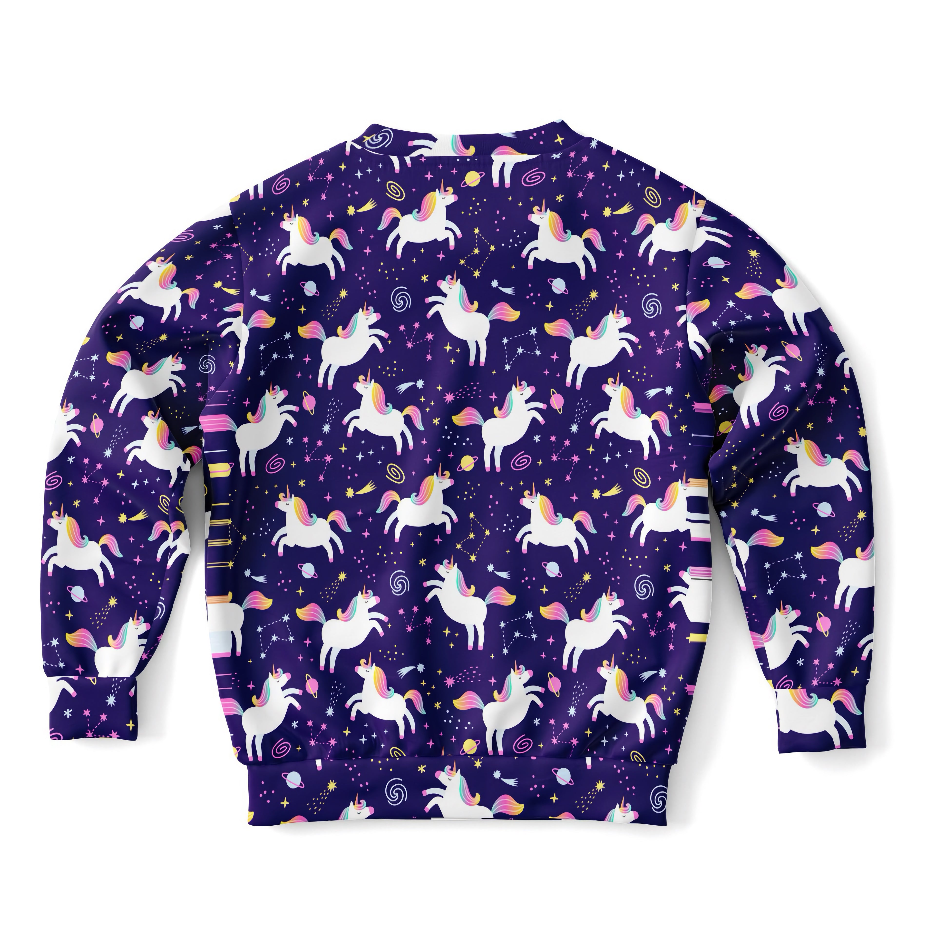 Girls Space Unicorn Sweatshirt – Cozy Cotton Fleece or Lightweight Sports Fabric