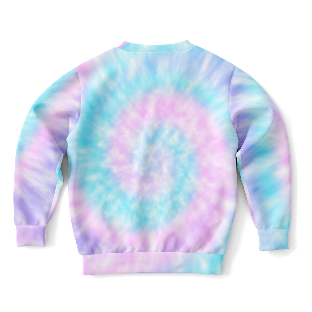 Girls custom age tie dye it’s my birthday sweatshirt pastel light blue pink lavender cozy cotton fleece design