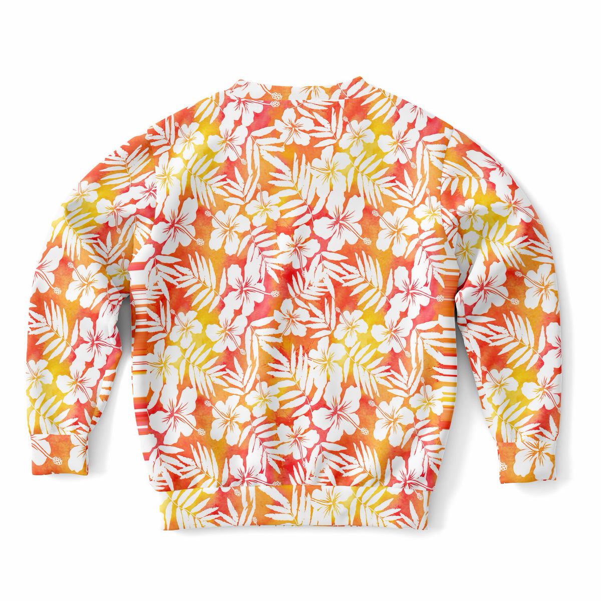 Kids Orange Tropical Hibiscus Sweatshirt – Ultra Soft & Stretchy, Cozy Fleece or Lightweight Sports Fabric Sweatshirt – Ultra Soft & Stretchy, Cozy Fleece or Lightweight Sports Fabric