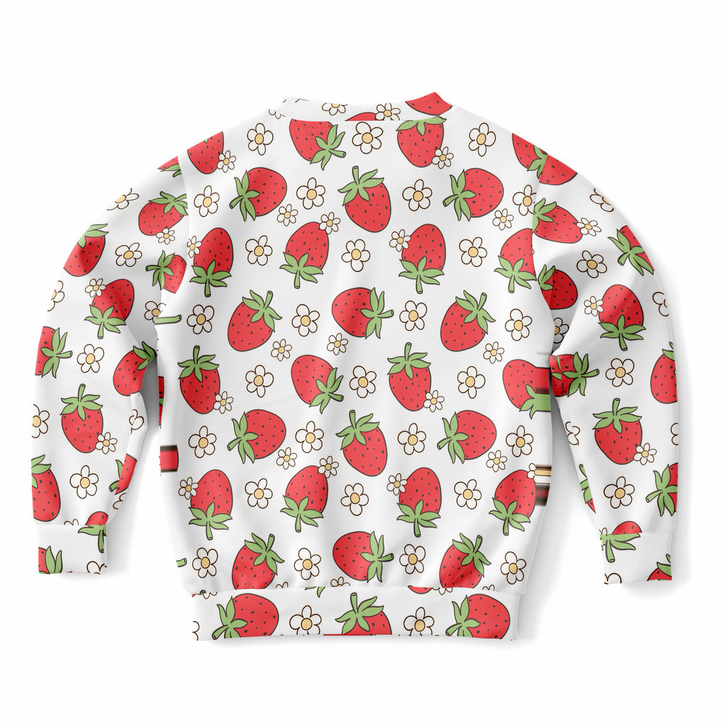 Girls Strawberry & Daisy Sweatshirt – Ultra Soft & Stretchy, Cozy Fleece or Lightweight Sports Fabric Sweatshirt – Ultra Soft & Stretchy, Cozy Fleece or Lightweight Sports Fabric