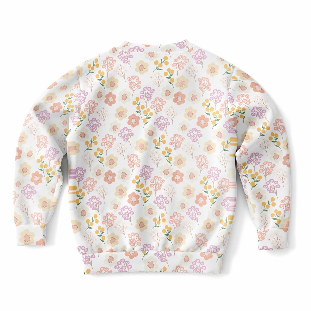 Girls Pastel Wildflower Sweatshirt – Ultra Soft & Stretchy, Cozy Fleece or Lightweight Sports Fabric Sweatshirt – Ultra Soft & Stretchy, Cozy Fleece or Lightweight Sports Fabric