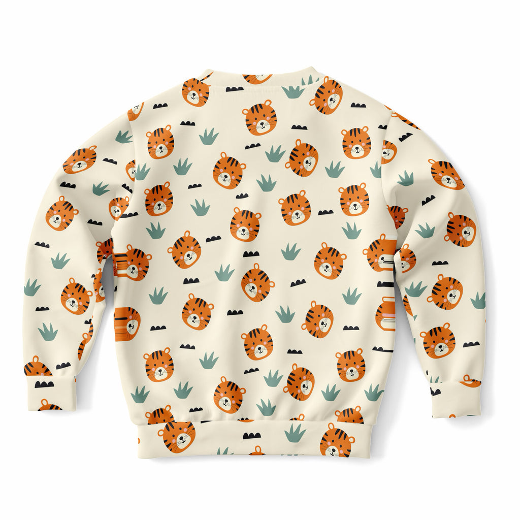 Kids Tiger Face Sweatshirt – Ultra Soft & Stretchy, Cozy Fleece or Lightweight Sports Fabric Sweatshirt – Ultra Soft & Stretchy, Cozy Fleece or Lightweight Sports Fabric