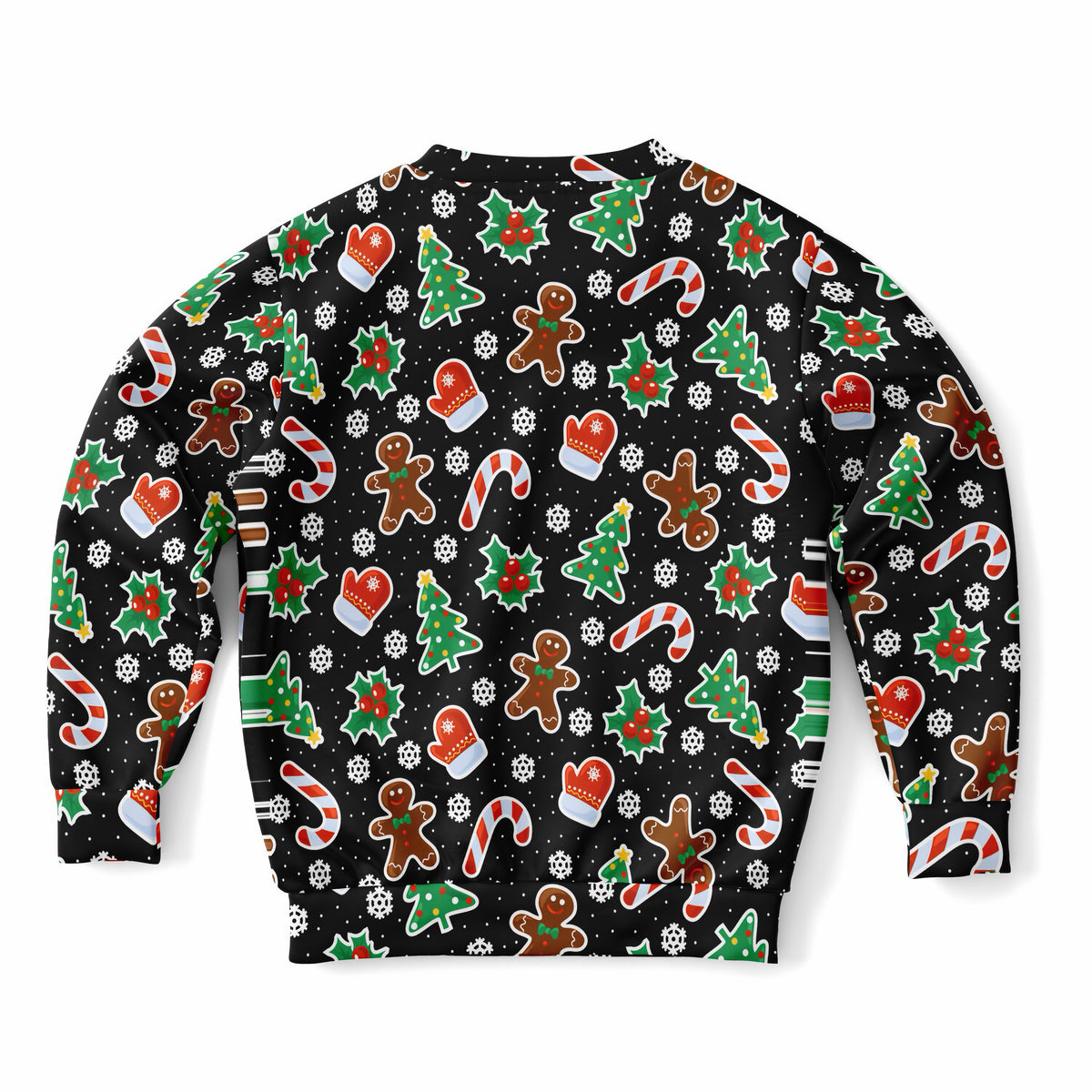 Kids Black Gingerbread Christmas Sweatshirt – Ultra Soft & Stretchy, Cozy Fleece or Lightweight Sports Fabric Sweatshirt – Ultra Soft & Stretchy, Cozy Fleece or Lightweight Sports Fabric