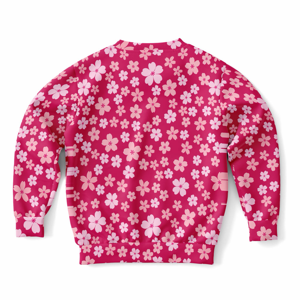 Girls Bright Pink Cherry Blossom Sweatshirt – Ultra Soft & Stretchy, Cozy Fleece or Lightweight Sports Fabric Sweatshirt – Ultra Soft & Stretchy, Cozy Fleece or Lightweight Sports Fabric