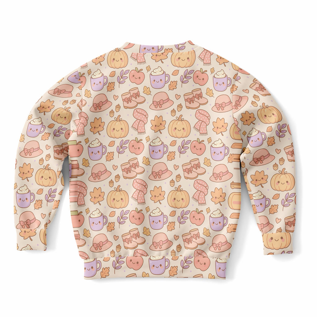 Kids Cute Kawaii Fall Sweatshirt – Ultra Soft & Stretchy, Cozy Fleece or Lightweight Sports Fabric Sweatshirt – Ultra Soft & Stretchy, Cozy Fleece or Lightweight Sports Fabric