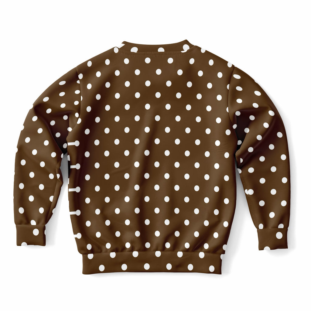 Kids Brown Polka Dot Sweatshirt – Ultra Soft & Stretchy, Cozy Fleece or Lightweight Sports Fabric Sweatshirt – Ultra Soft & Stretchy, Cozy Fleece or Lightweight Sports Fabric