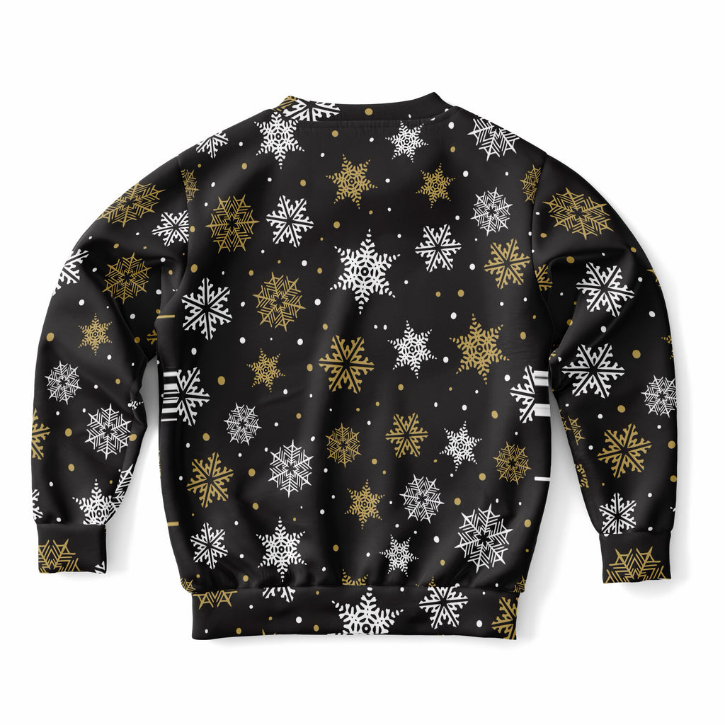 Kids Gold Snowflake Christmas Sweatshirt – Ultra Soft & Stretchy, Cozy Fleece or Lightweight Sports Fabric Sweatshirt – Ultra Soft & Stretchy, Cozy Fleece or Lightweight Sports Fabric