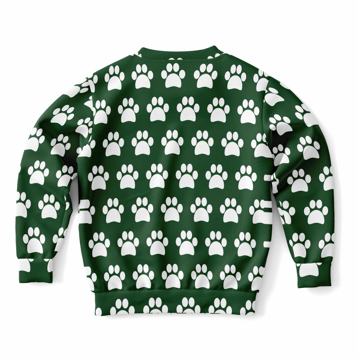 Kids Forest Green Paw Print Sweatshirt – Ultra Soft & Stretchy, Cozy Fleece or Lightweight Sports Fabric Sweatshirt – Ultra Soft & Stretchy, Cozy Fleece or Lightweight Sports Fabric